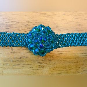 Handmade crystal and bead bracelet